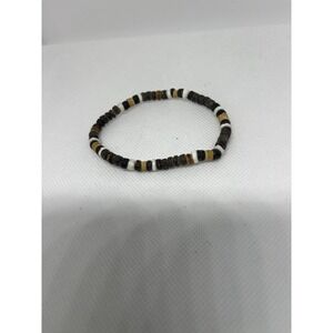 Heishi Shell Bracelet Multi Color Screw Clasp 8"‎ Boho Surfer Style TT